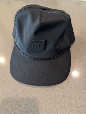 Tesla Black Logo Rope-Trim Cap